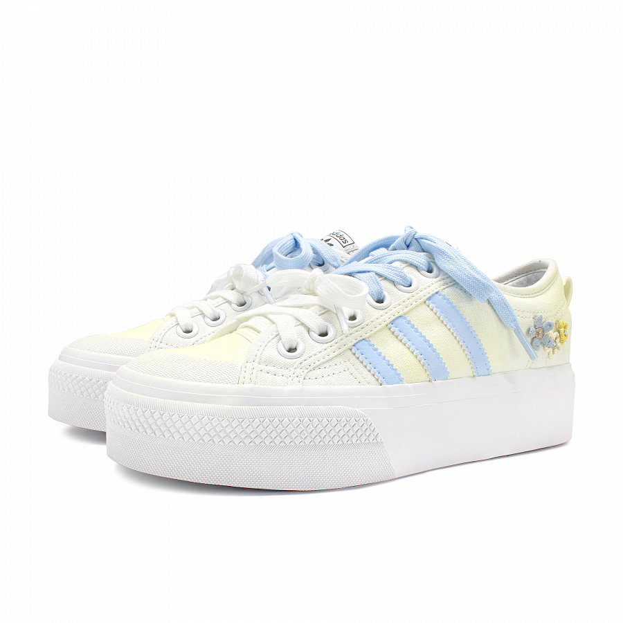 Adidas Originals Nizza Platform Anti Slip Wear Resistant Low Top Skateboard Shoes Women's Yellow Blue купить в интернет-магазине Yoocart с быстрой доставкой по России.
