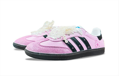 Adidas Originals SAMBA OG Anti Slip Wear Resistant Low Top Skateboard Shoes Unisex Pink