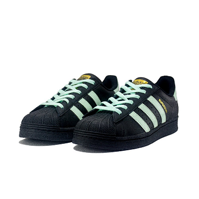Adidas Originals SUPERSTAR Anti Slip Wear Resistant Low Top Skateboard Shoes Unisex Black Green