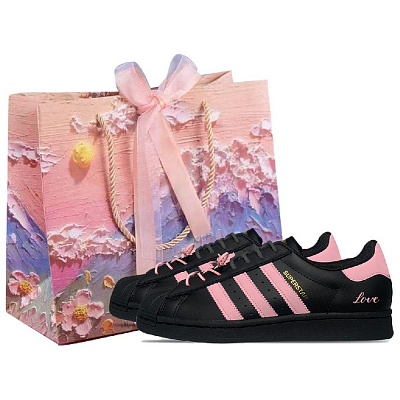 Adidas Originals SUPERSTAR Mold Resistant Double Strap Anti Slip Wear Resistant Low Top Skateboard Shoes Unisex Pink