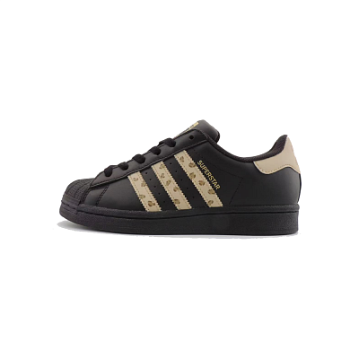 Adidas Originals SUPERSTAR Lin Xiban Slip Resistant Low Top Skateboard Shoes Unisex Black Brown