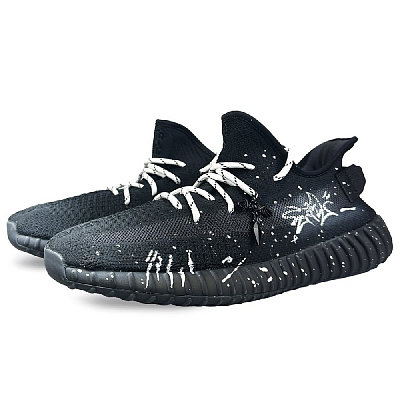 Adidas Originals Yeezy Boost 350 V2 Anti Slip And Wear Resistant Lightweight Low Top Casual Shoes Unisex Black White