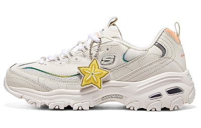 Skechers D'Lites 1.0 Shoes 'Beige White Yellow' Women's