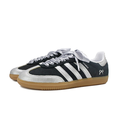 Adidas Originals SAMBA OG Anti Slip Wear Resistant Low Top Skateboard Shoes Women's Silver Black