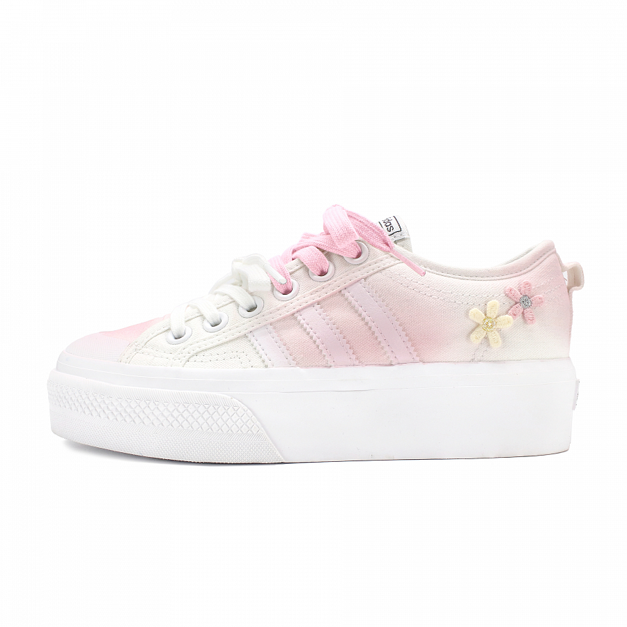 Adidas Originals Nizza Platform Slip Resistant Abrasion Resistant Low top Skateboard Shoes Women's Pink White купить в интернет-магазине Yoocart с быстрой доставкой по России.