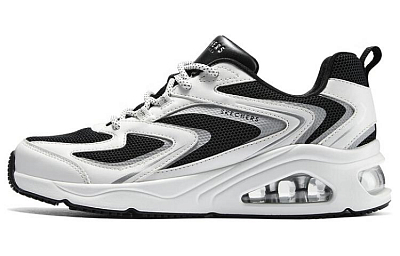 Skechers Cushioning Wear-Resistant Low-Top Casual Shoes Women's Black White