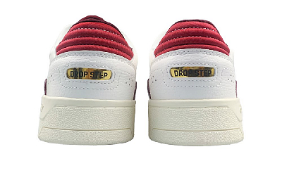Adidas Originals Drop Step 2.0 Anti-Slip Wear-Resistant Low-Top Skateboard Shoes Unisex White Red Gold