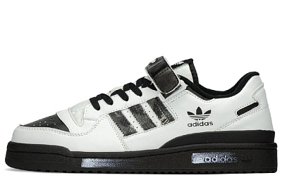 Adidas Originals FORUM FZBB Red Panda Anti Slip Wear Resistant Low Top Skateboard Shoes Unisex Black White