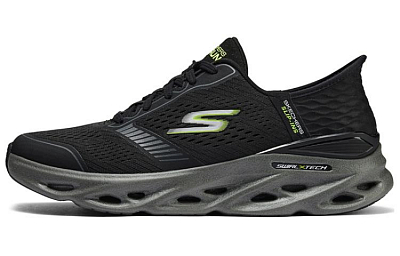 Skechers Low Top Casual Running Shoes Men's Black Gray