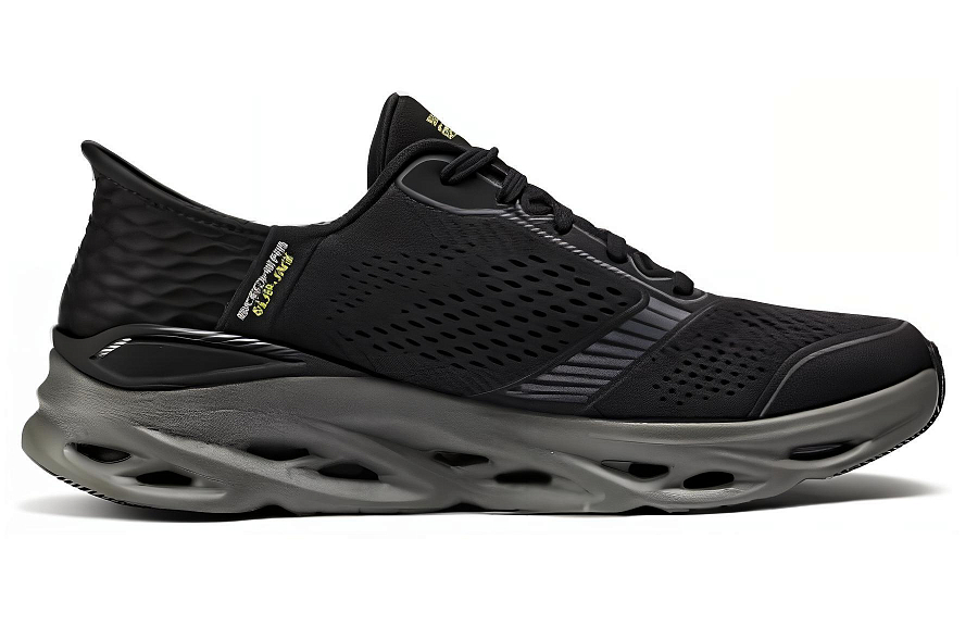 Skechers Low Top Casual Running Shoes Men's Black Gray