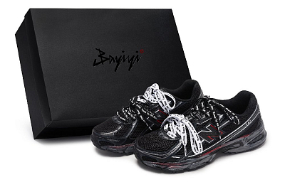 New Balance NB 740 Anti Slip Wear Resistant Low Top Running Shoes Unisex Black White Gray Red