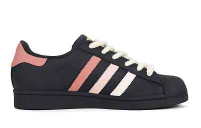Adidas Originals Superstar Skateboard Shoes Unisex Low Top Black/Pink