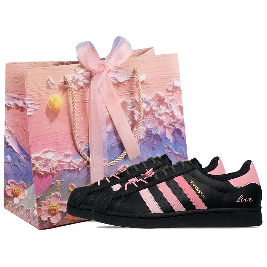 Adidas Originals Superstar Skateboard Shoes Unisex Low Top Black/Pink купить в интернет-магазине Yoocart с быстрой доставкой по России.