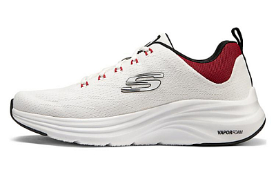 Skechers Vapor Foam Cushioning Wear-Resistant Rebound Low-Top Casual Running Shoes Men's White Gray