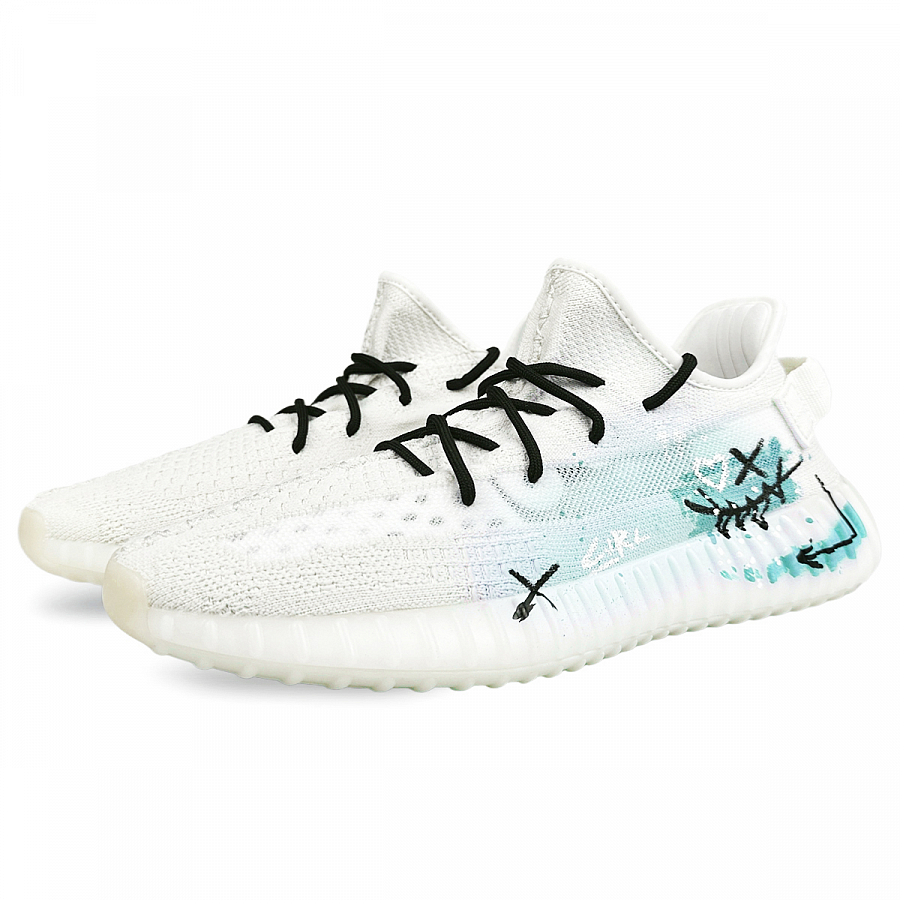 Adidas Originals Yeezy Boost 350 V2 Abrasion Resistant Low Top Casual Shoes Unisex White купить в интернет-магазине Yoocart с быстрой доставкой по России.