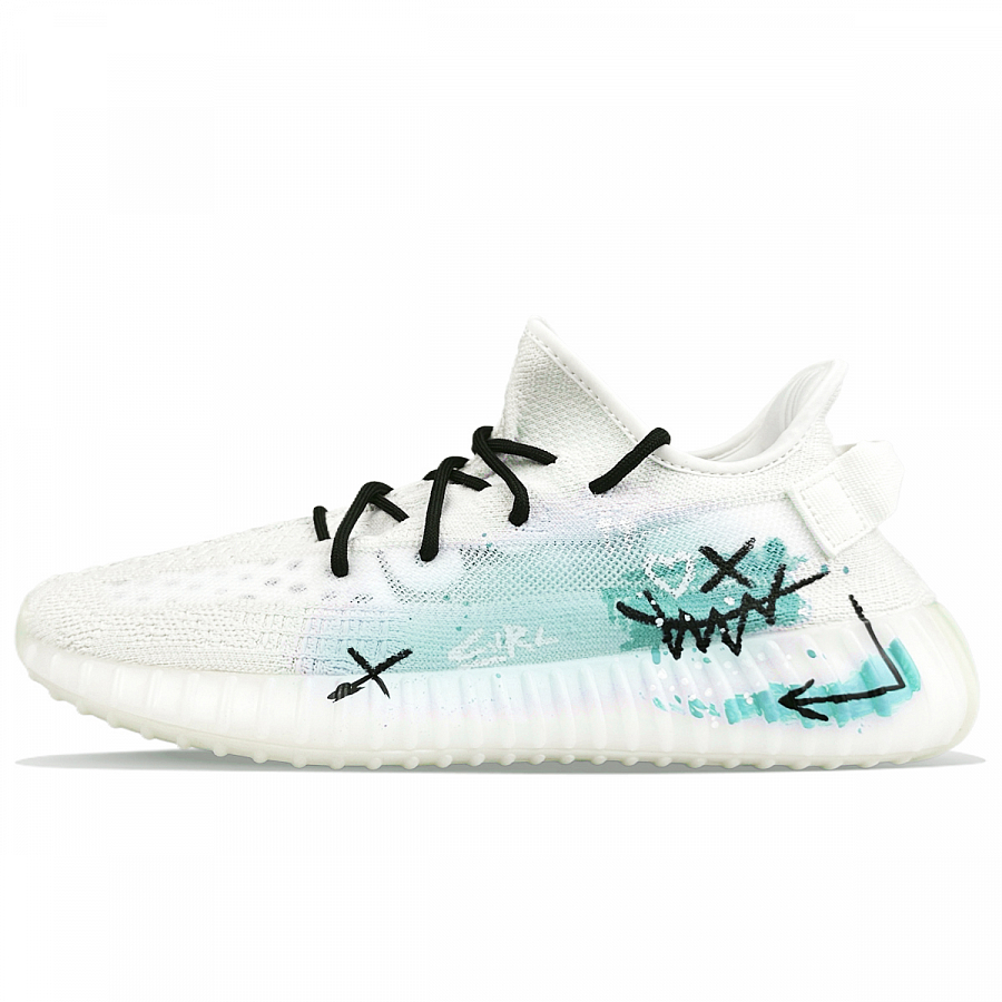 Adidas Originals Yeezy Boost 350 V2 Abrasion Resistant Low Top Casual Shoes Unisex White купить в интернет-магазине Yoocart с быстрой доставкой по России.