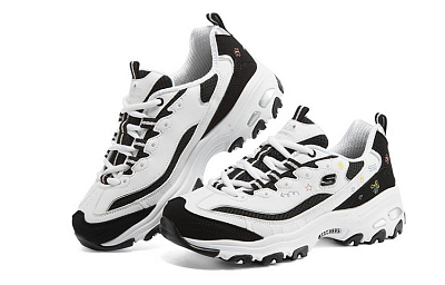 Skechers D'Lites 1.0 'White Black' Women's