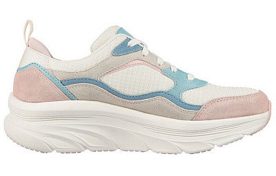 Skechers D'lux Walker Low Top Casual Shoes Women's Blue Pink White
