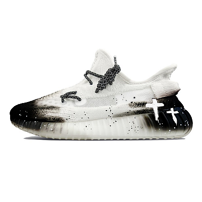 Adidas Originals Yeezy Boost 350 V2 Abrasion Resistant Low Top Casual Shoes Unisex White Black
