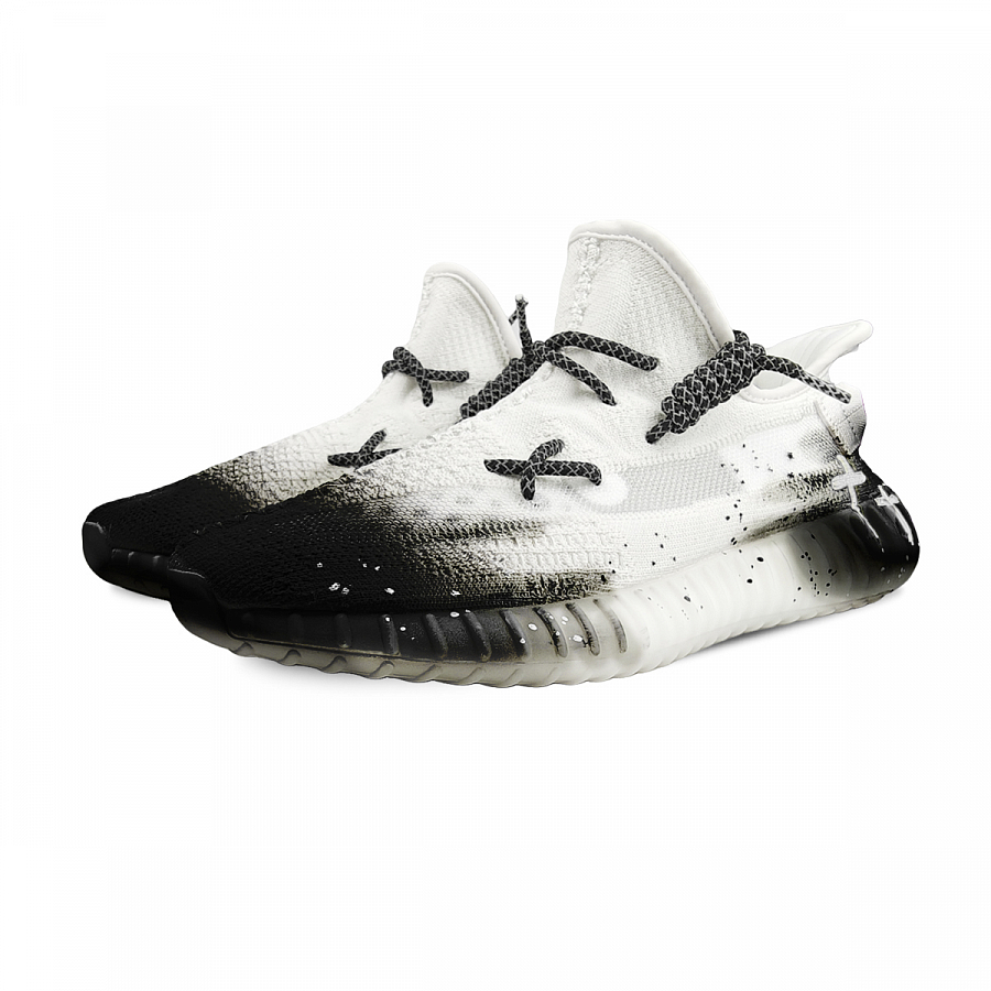 Adidas Originals Yeezy Boost 350 V2 Abrasion Resistant Low Top Casual Shoes Unisex White Black купить в интернет-магазине Yoocart с быстрой доставкой по России.