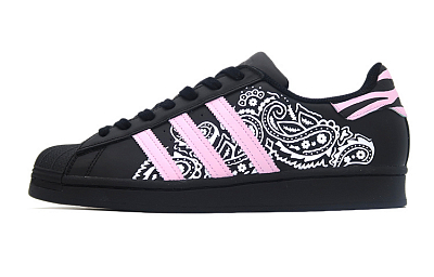 Adidas Originals Superstar Low Top Skateboard Shoes Unisex Black White Pink