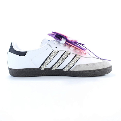 Adidas Originals SAMBA OG Jewelled Slip Resistant Balance Low Top Skateboard Shoes Unisex White