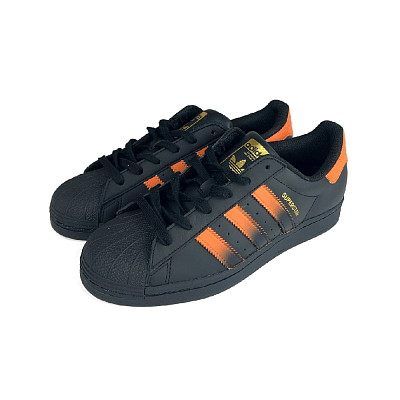 Adidas Originals SUPERSTAR Sunset Glow Anti Slip Wear Resistant Low Top Skateboard Shoes Unisex Black Orange