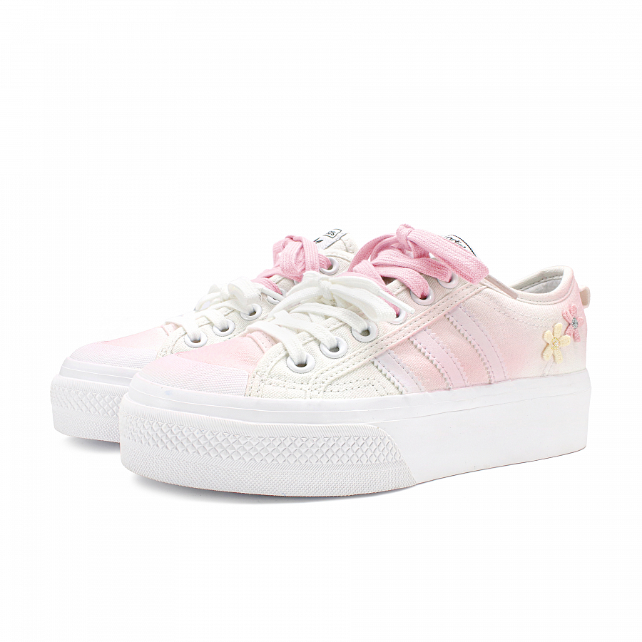 Adidas Originals Nizza Platform Anti Slip Wear Resistant Low Top Skateboard Shoes Women's Pink White купить в интернет-магазине Yoocart с быстрой доставкой по России.