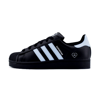 Adidas Originals Superstar 2 Macaron Anti Slip Wear Resistant Low Top Skateboard Shoes Unisex Black Blue