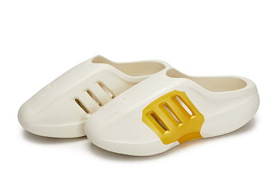Adidas Originals AdiFOM IIInfinity Mules Quiet Abrasion Resistant Closed Toe Slippers Unisex White Yellow