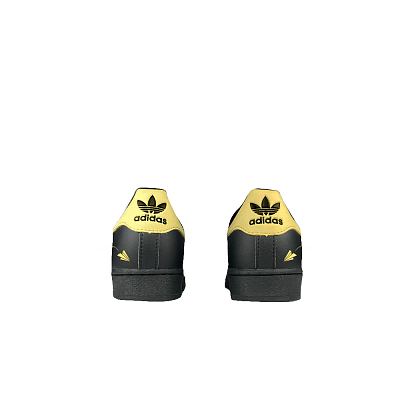 Adidas Originals Superstar Skateboard Shoes Unisex Low Top Black Yellow