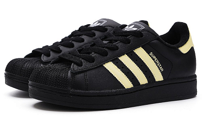 Adidas Originals Superstar 2 Anti Slip Wear Resistant Low Top Skateboard Shoes Unisex Black Yellow