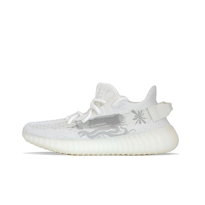 Adidas Originals Yeezy Boost 350 V2 Snake Shadow Bombing Abrasion Resistant Low Top Casual Shoes Unisex White