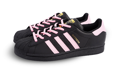 Adidas Originals SUPERSTAR Anti Slip Wear Resistant Low Top Skateboard Shoes Unisex Black Pink