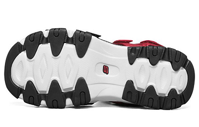 Skechers D'Lites 2.0 Sandals Black/Red/White Women's