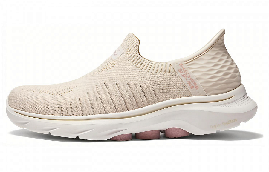 Skechers GO WALK 7 Hands Free Slip Ins Cushioning And Breathable Low top Casual Shoes Women's Beige Pink White купить в интернет-магазине Yoocart с быстрой доставкой по России.