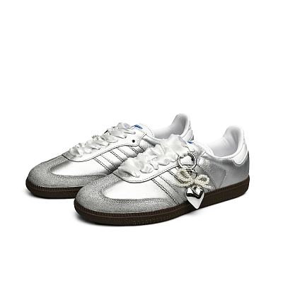 Adidas Originals SAMBA OG Low Top Skateboard Shoes Unisex Silver