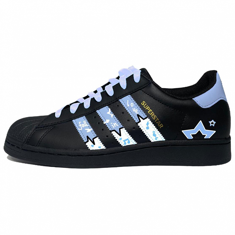 Adidas Originals Superstar Skateboard Shoes Unisex Low Top Black/Blue купить в интернет-магазине Yoocart с быстрой доставкой по России.
