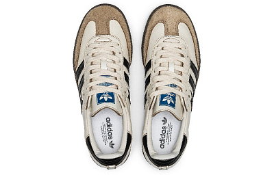 Adidas Originals SAMBA OG Anti-Slip Wear-Resistant Low-Top Skateboard Shoes Unisex Beige Black