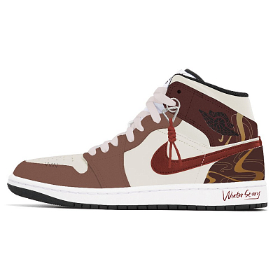 Jordan Air Jordan 1 Sunset Glow Slip-Resistant Mid-Top Vintage Basketball Shoes Men's Deep Red