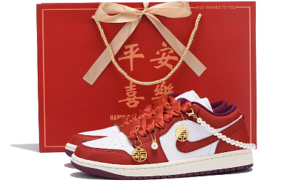 JORDAN Air JORDAN 1 Vintage Basketball Shoes Women's Low-Top True Red