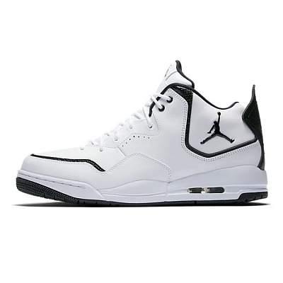 Jordan Courtside 23 Cushioned Wear-Resistant Slip-Resistant Mid-Top Vintage Basketball Shoes Men's White Black