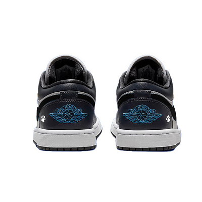 Jordan Air Jordan 1 Cushioned Slip-Resistant Low-Top Vintage Basketball Shoes Unisex Black Gray