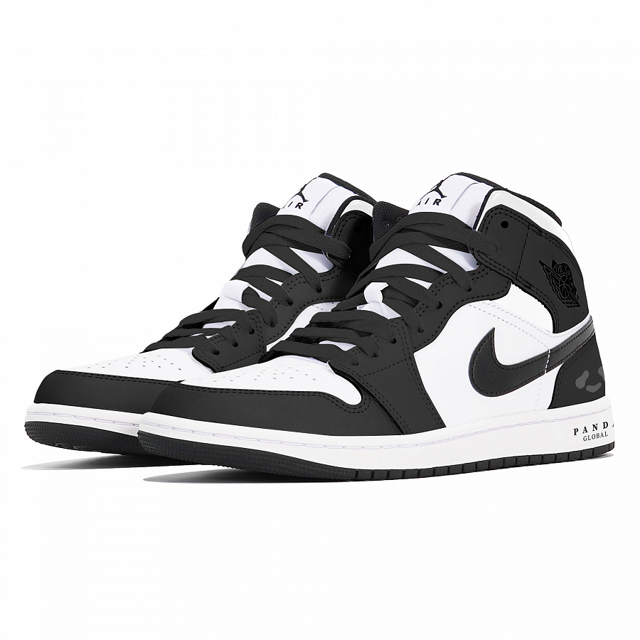 Jordan Air Jordan 1 Anti-Slip Wear-Resistant Mid-Top Vintage Basketball Shoes Men's Black White купить в интернет-магазине Yoocart с быстрой доставкой по России.