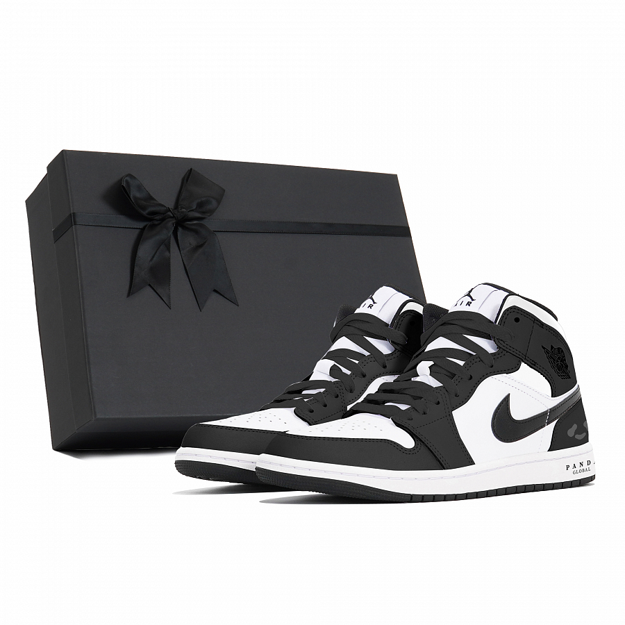 Jordan Air Jordan 1 Anti-Slip Wear-Resistant Mid-Top Vintage Basketball Shoes Men's Black White купить в интернет-магазине Yoocart с быстрой доставкой по России.