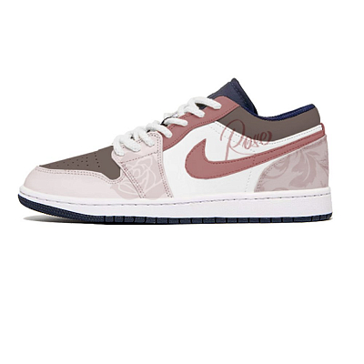 Jordan Air Jordan 1 Abrasion-Resistant Slip-Resistant Low-Top Vintage Basketball Shoes Men's Pink
