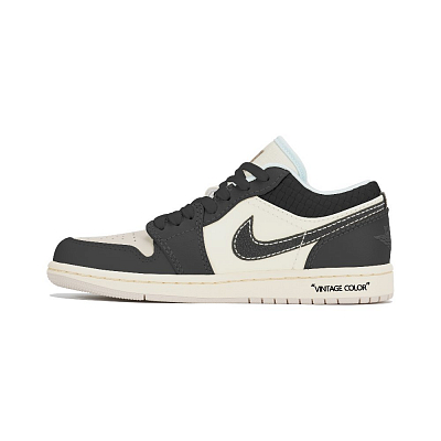 Jordan Air Jordan 1 Low Wear-Resistant Slip-Resistant Low-Top Vintage Basketball Shoes Women's Black White