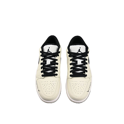 Jordan Air Jordan 1 Cushioned Slip-Resistant Low-Top Vintage Basketball Shoes Men's Beige Black
