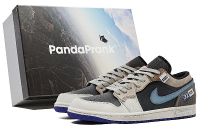 Jordan Air Jordan 1 Vintage Basketball Shoes Men's Low top Gray/White/Blue