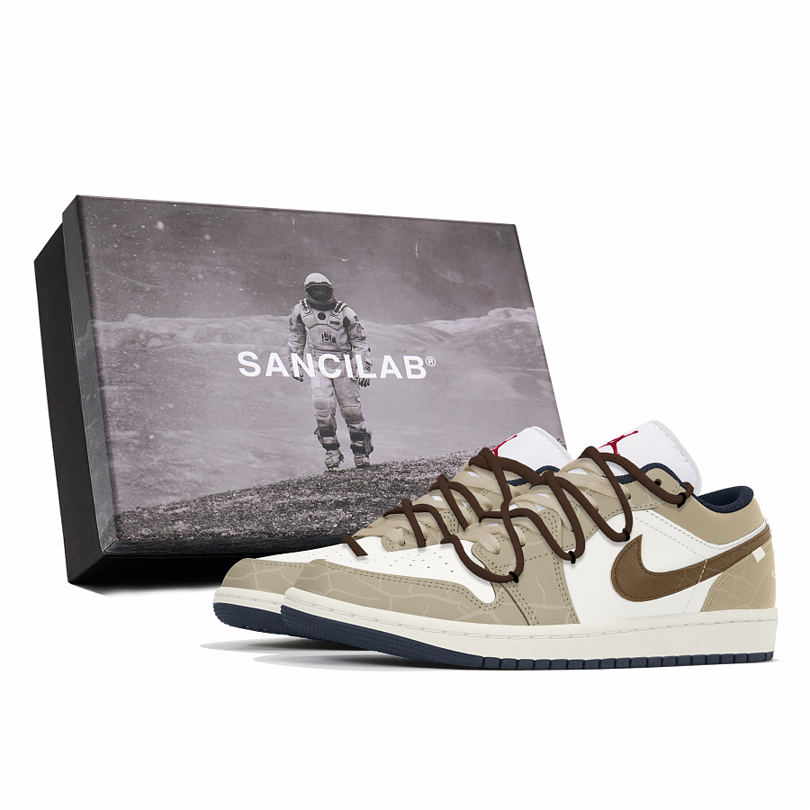 Jordan Air Jordan 1 Wear-Resistant Low-Top Basketball Shoes Men's Khaki купить в интернет-магазине Yoocart с быстрой доставкой по России.